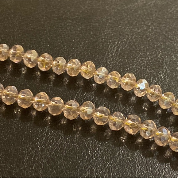 Pink Heart Pendant Necklace with beautiful shiny beads and pink earrings . - Picture 8 of 14